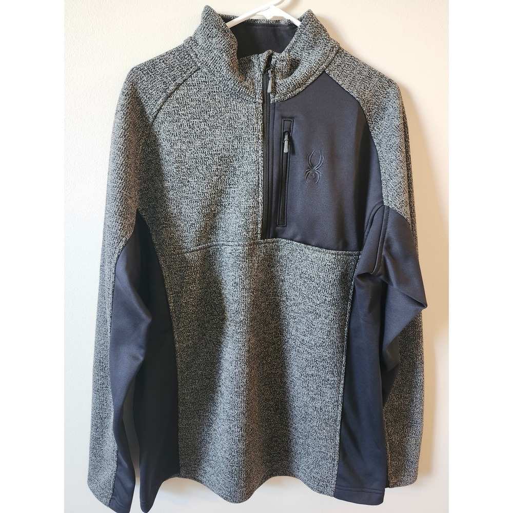 Spyder 1/4 Zip Pullover Sweatshirt Men's Size XL Gray and‎ Black